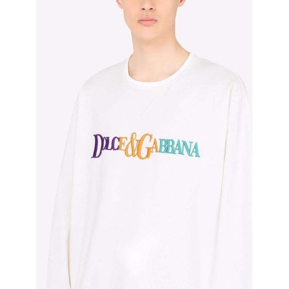 Dolce & Gabbana White Cotton Sweater Dolce & Gabbana