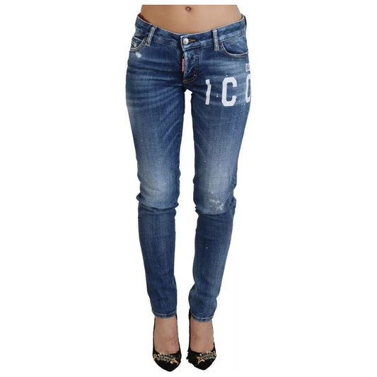 Dsquared² Blue Icon Low Waist Skinny Jennifer Denim Jeans Dsquared²