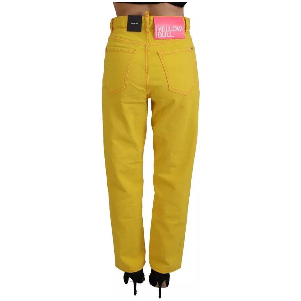 Dsquared² Yellow Cotton High Waist Straight Denim Boston Jeans Dsquared²