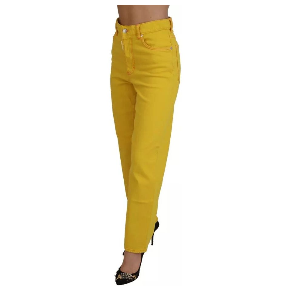 Dsquared² Yellow Cotton High Waist Straight Denim Boston Jeans Dsquared²