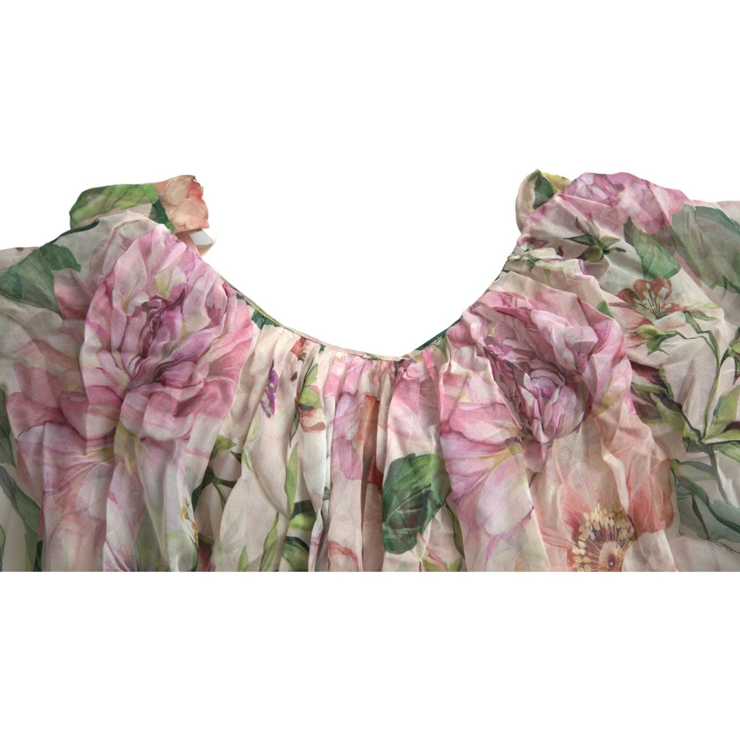 Dolce & Gabbana Multicolor Floral Silk Tiered Long Maxi Dress Dolce & Gabbana