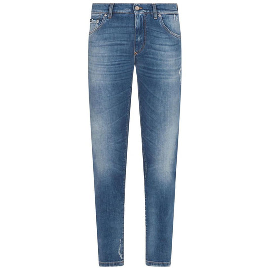 Dolce & Gabbana Blue Cotton Jeans & Pant Dolce & Gabbana