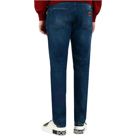 Dolce & Gabbana Blue Cotton Jeans & Pant Dolce & Gabbana