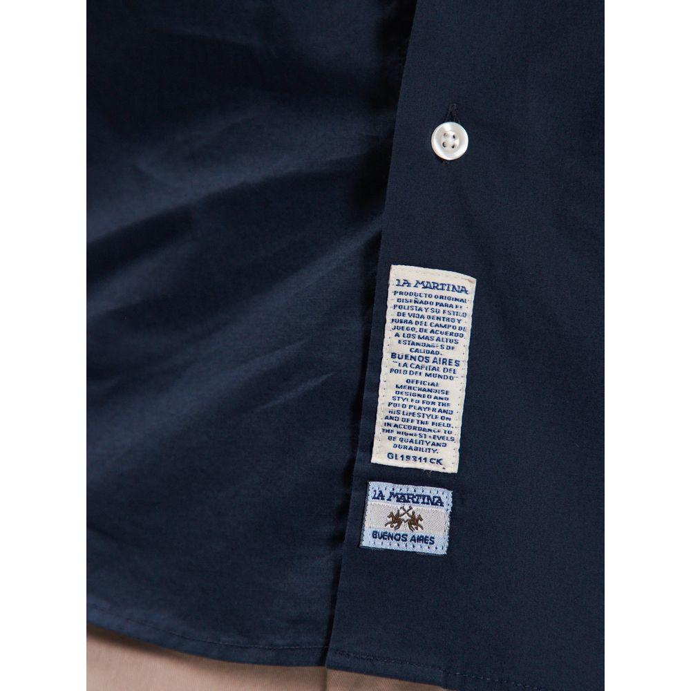 La Martina Blue Cotton Shirt La Martina