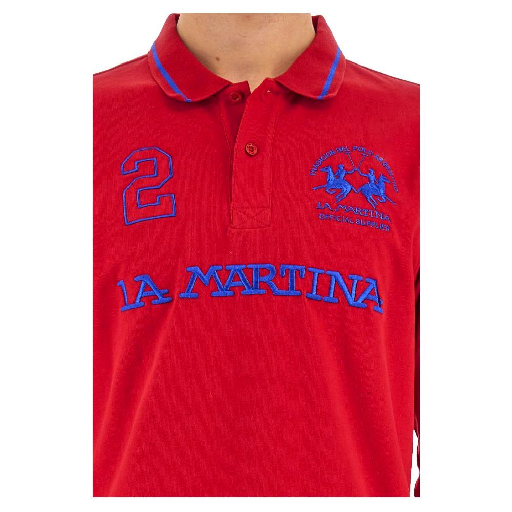 La Martina Red Cotton Polo Shirt La Martina