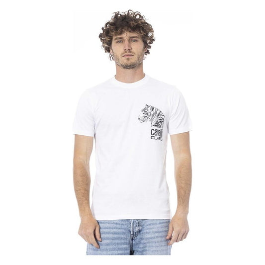 Cavalli Class White Cotton Men T-Shirt Cavalli Class