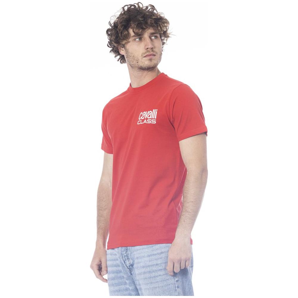 Cavalli Class Red Cotton Men T-Shirt