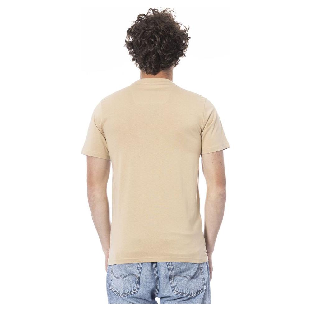 Cavalli Class Beige Cotton Men T-Shirt