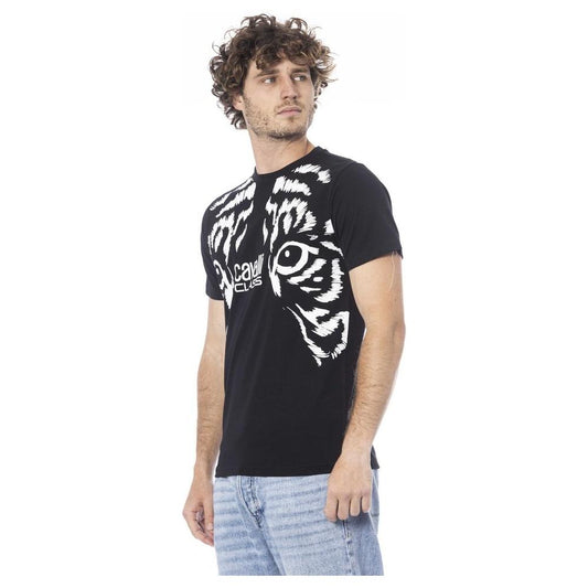 Cavalli Class Black Cotton Men T-Shirt Cavalli Class