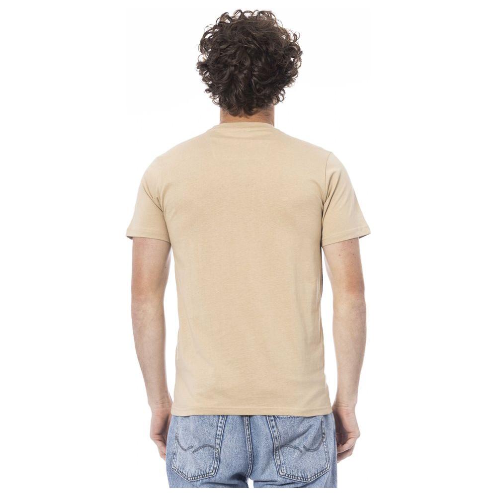 Cavalli Class Beige Cotton Men T-Shirt Cavalli Class