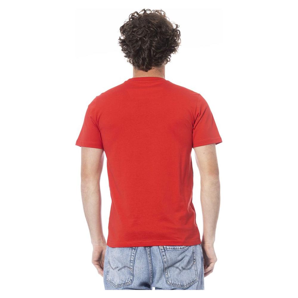 Cavalli Class Red Cotton Men T-Shirt Cavalli Class