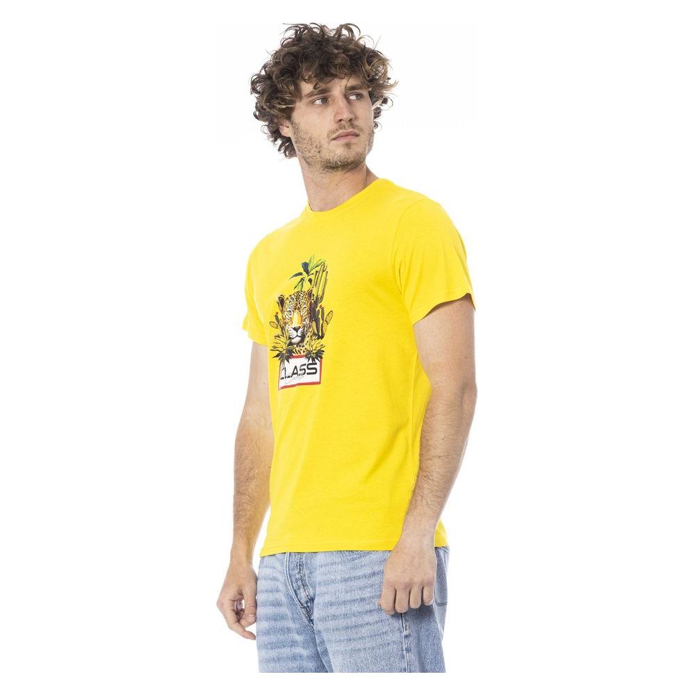 Cavalli Class Yellow Cotton Men T-Shirt Cavalli Class