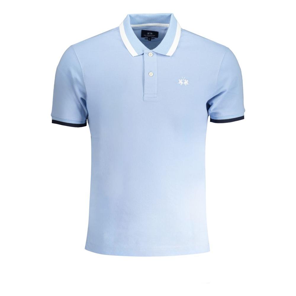 La Martina Light Blue Cotton Polo Shirt La Martina