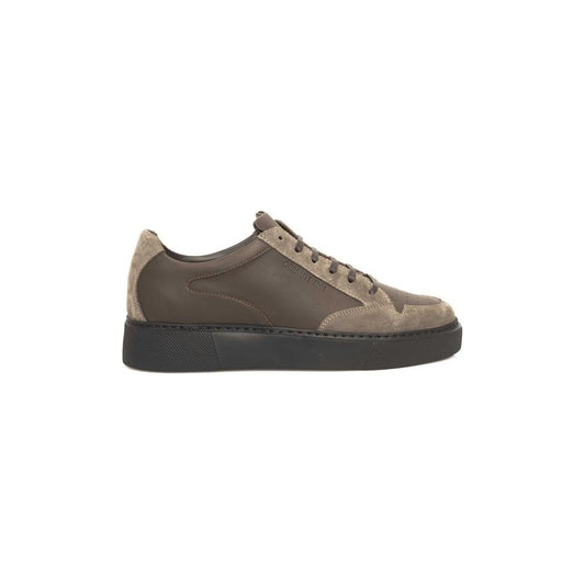 Cerruti 1881 Beige Leather Mens Sneaker Cerruti 1881