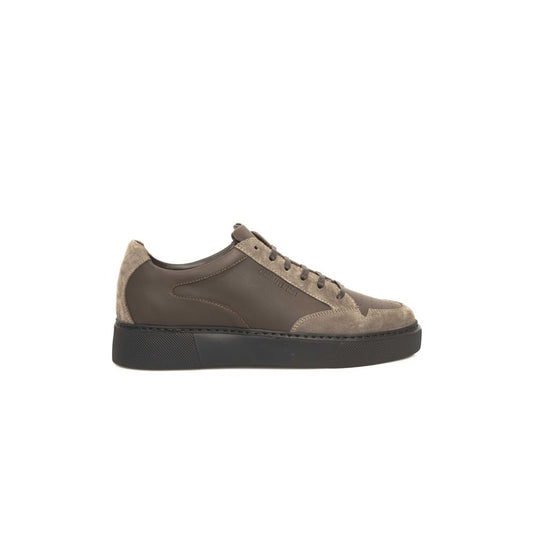 Cerruti 1881 Beige Leather Men Sneaker Cerruti 1881