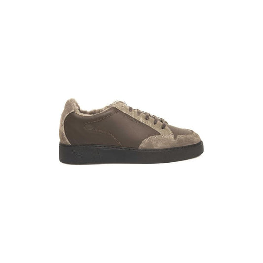 Cerruti 1881 Beige Leather Mens Sneaker Cerruti 1881