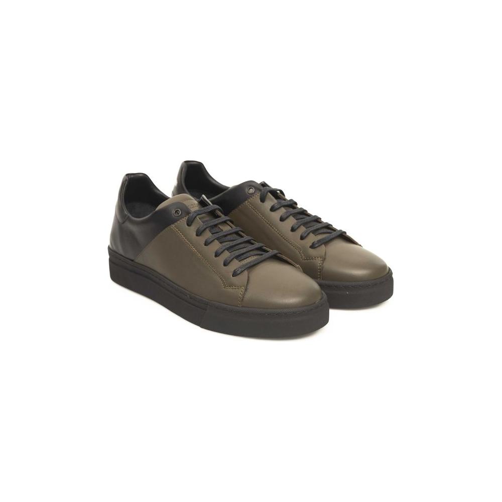 Cerruti 1881 Green Leather Men Sneaker Cerruti 1881