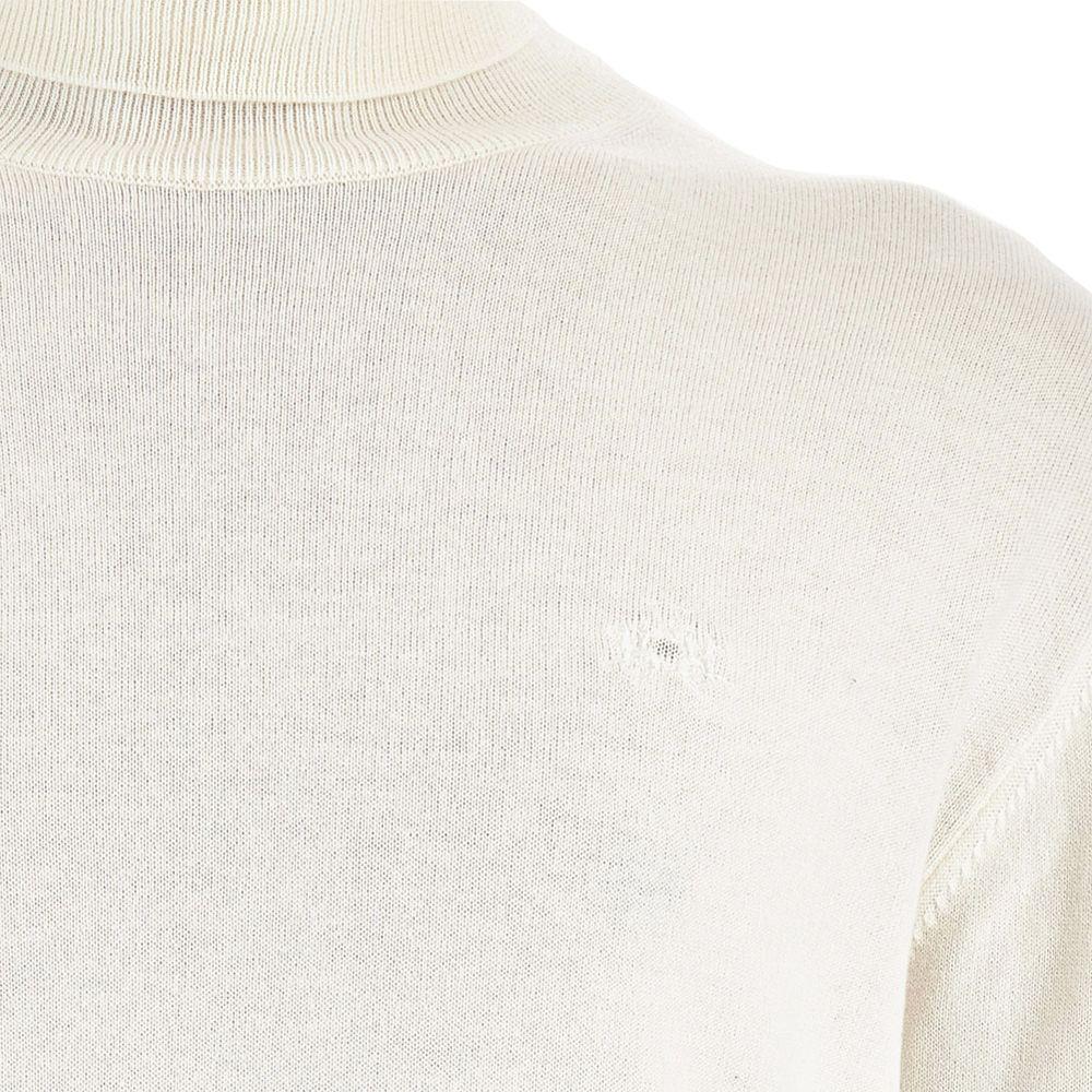 La Martina White Cotton Sweater La Martina