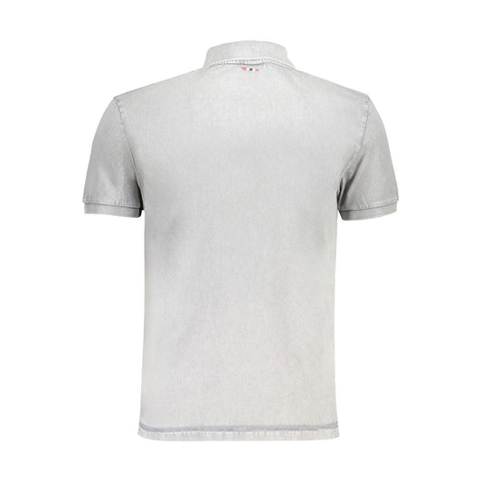 Napapijri Gray Cotton Polo Shirt Napapijri