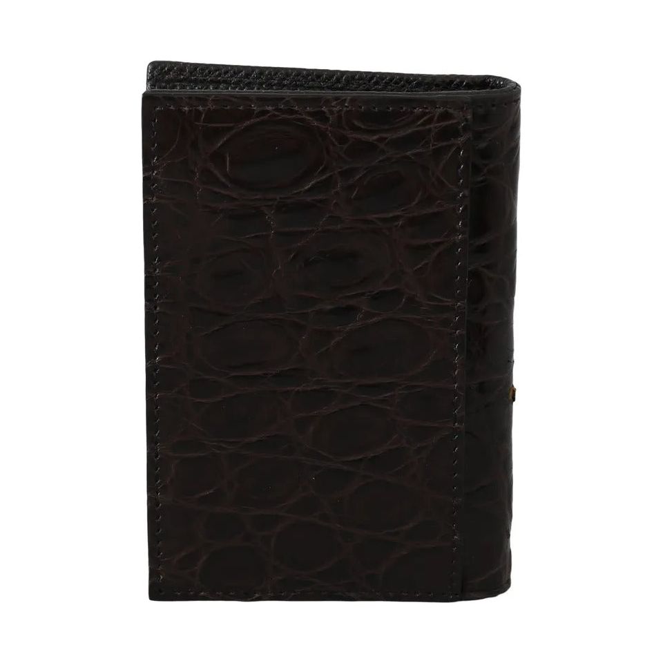 Dolce & Gabbana Brown 100% Caiman Mens Cardholder Case Cover Wallet Dolce & Gabbana