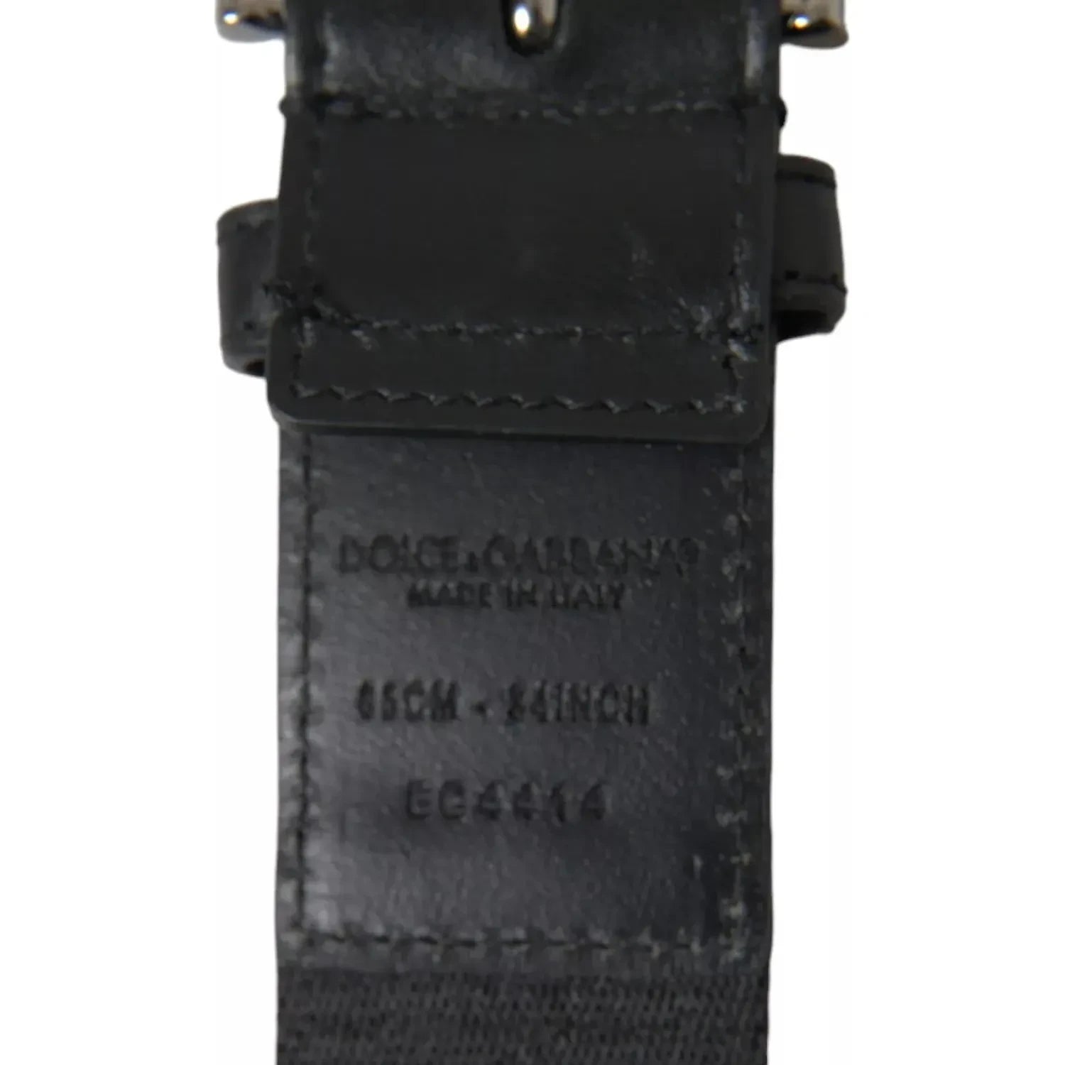 Dolce & Gabbana Black Blue Logo Silver Metal Buckle Belt