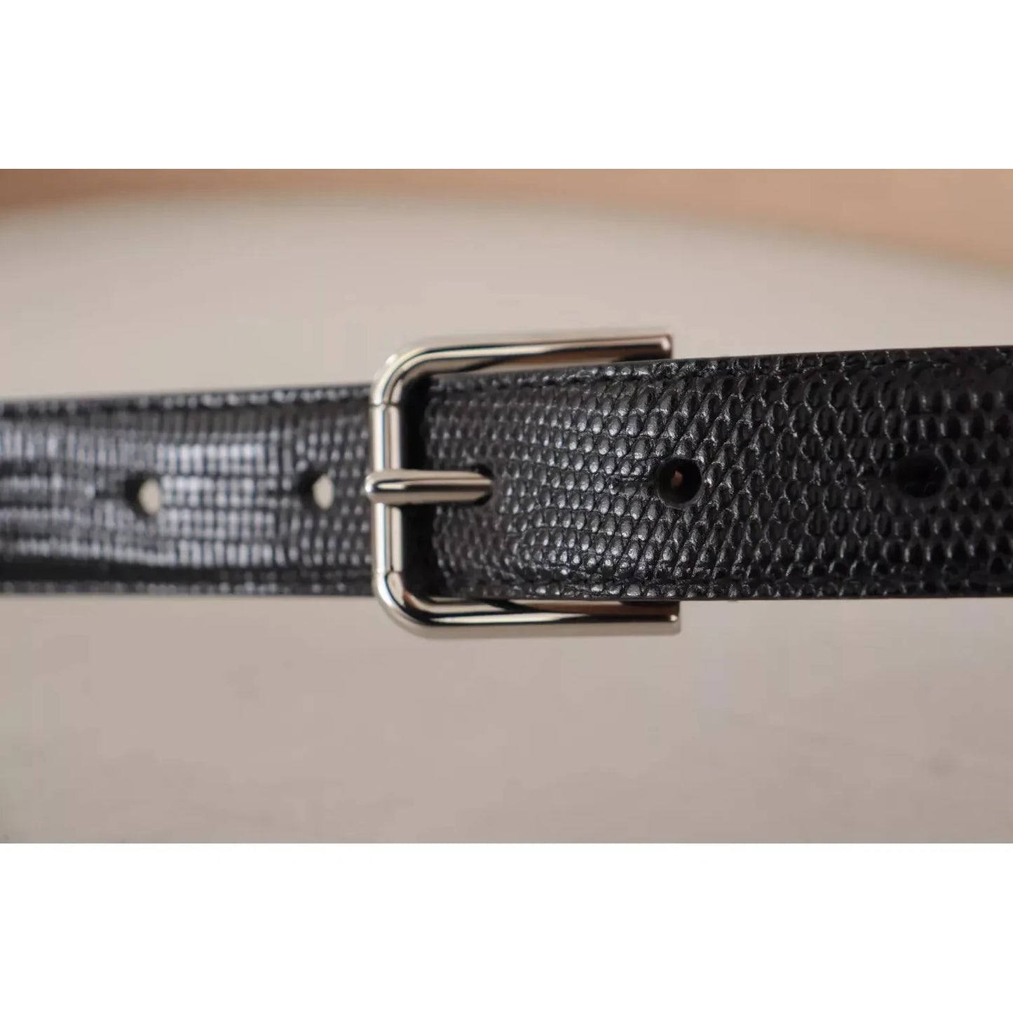 Dolce & Gabbana Black Classic Leather Silver Metal Buckle Belt Dolce & Gabbana