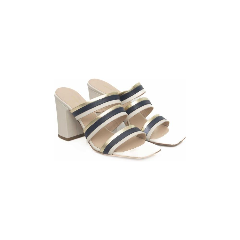 Cerruti 1881 White Leather Women Sandal Cerruti 1881