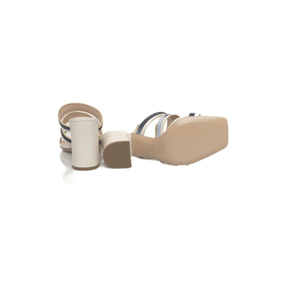 Cerruti 1881 White Leather Women Sandal Cerruti 1881