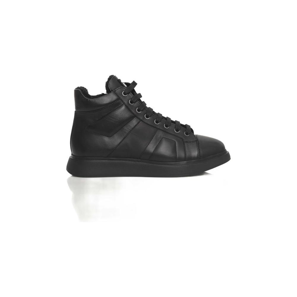 Cerruti 1881 Black Leather Women Sneaker