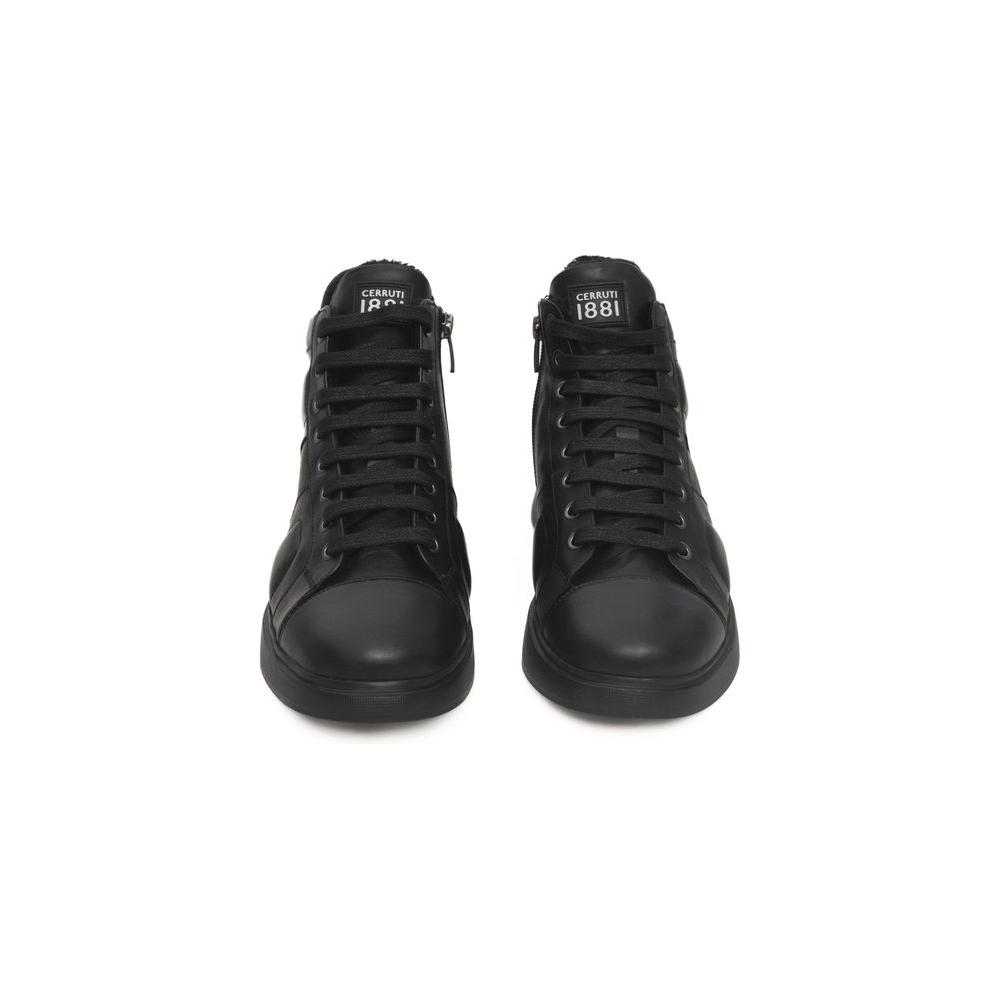 Cerruti 1881 Black Leather Women Sneaker