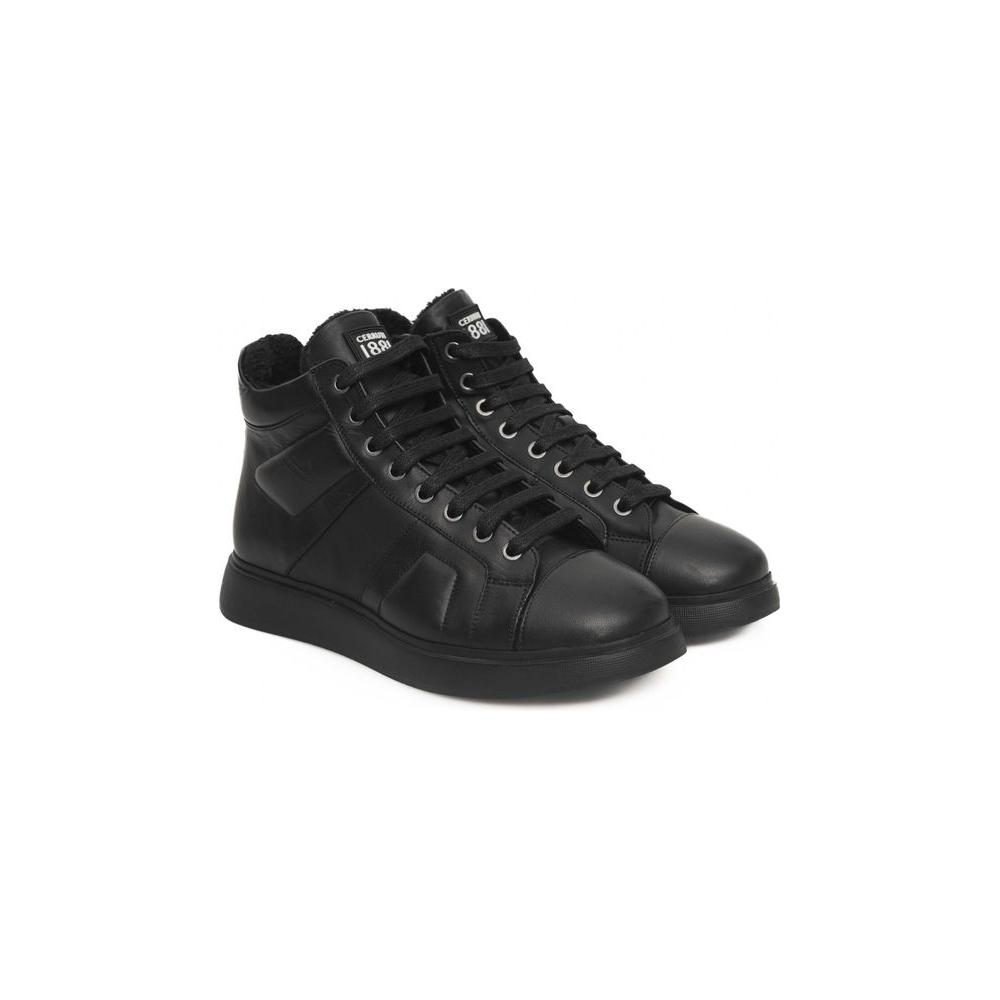 Cerruti 1881 Black Leather Women Sneaker