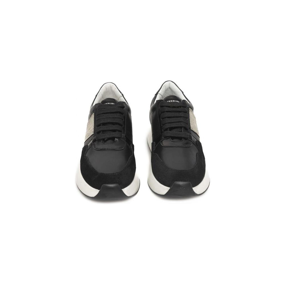 Cerruti 1881 Black Leather Women Sneaker Cerruti 1881