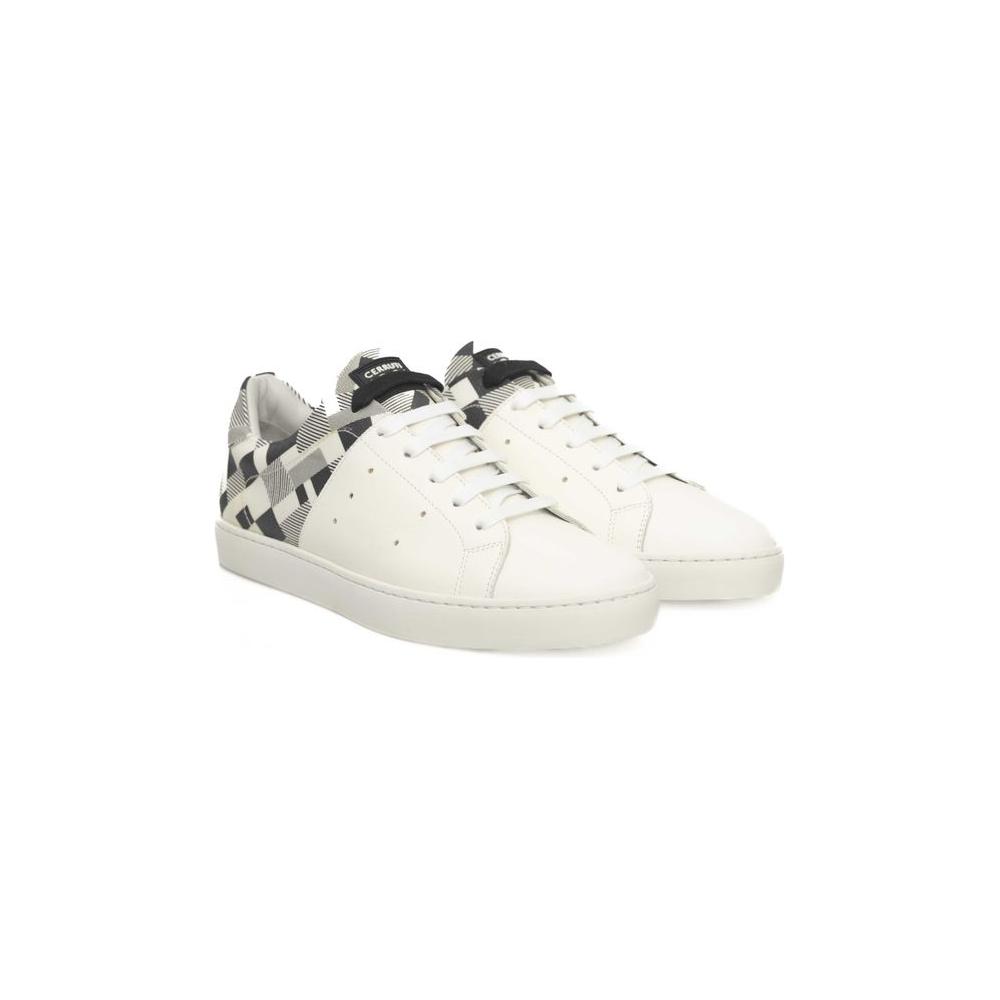 Cerruti 1881 White Calf Leather Men Sneaker Cerruti 1881