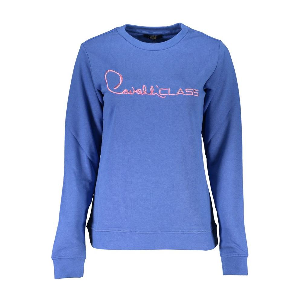 Cavalli Class Blue Cotton Sweater Cavalli Class