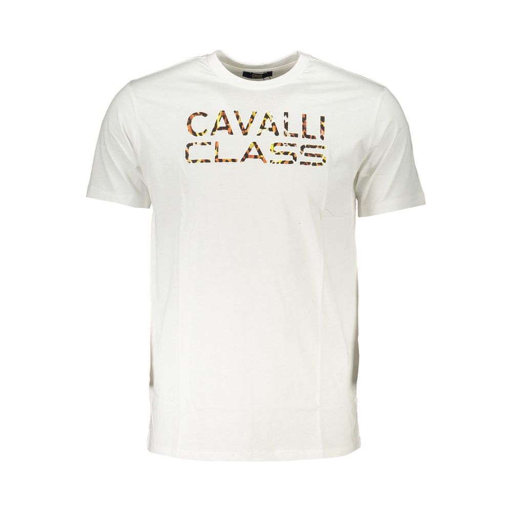 Cavalli Class White Cotton T-Shirt Cavalli Class