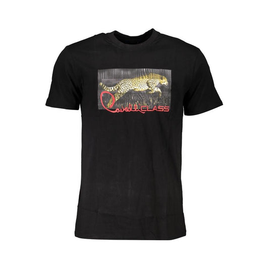 Cavalli Class Black Cotton T-Shirt Cavalli Class