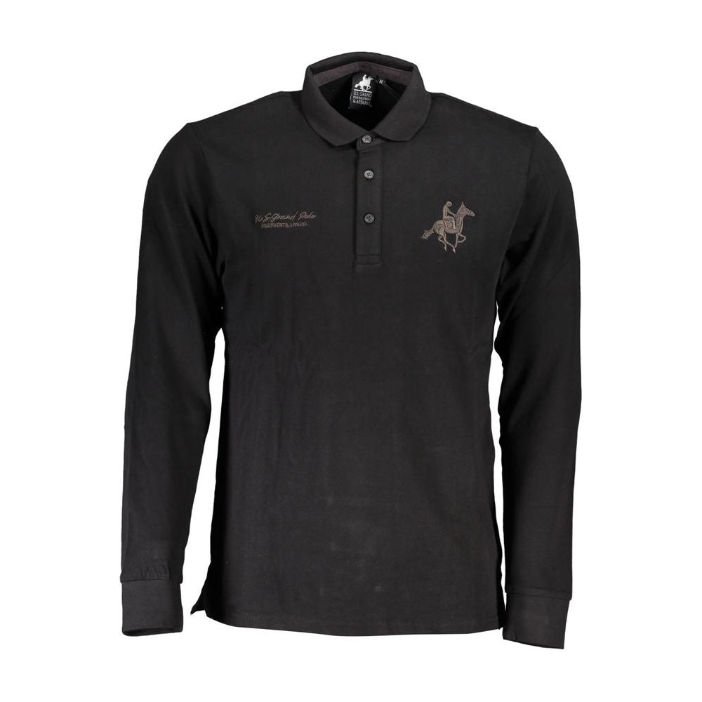 U.S. Grand Polo Black Cotton Polo Shirt