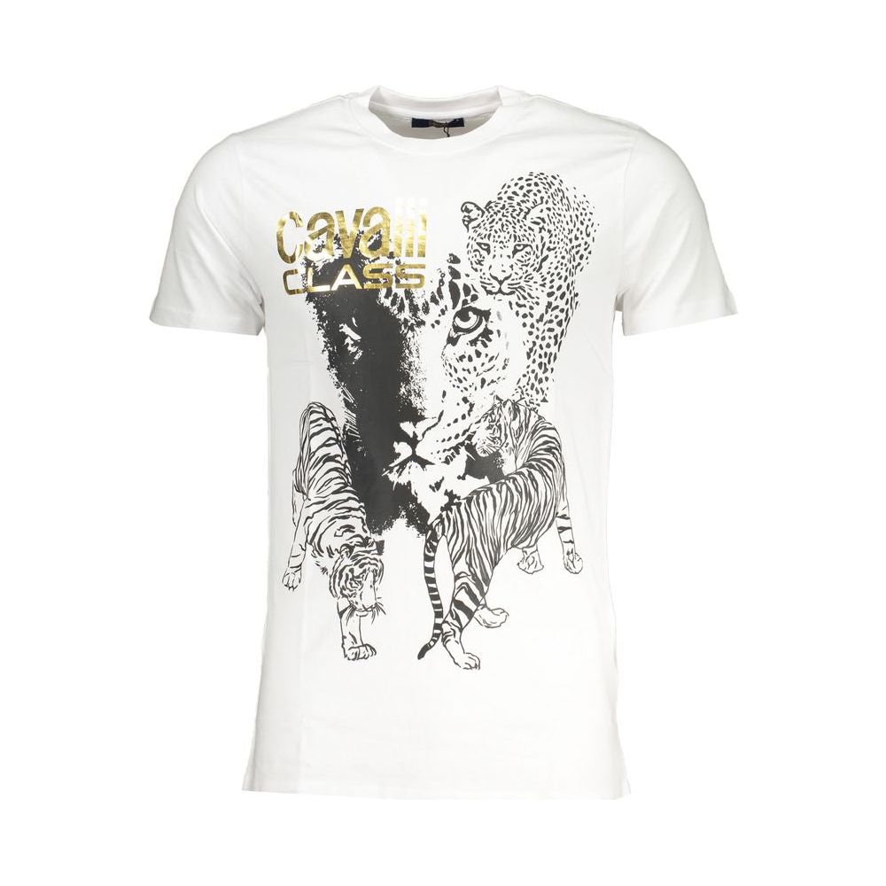 Cavalli Class White Cotton T-Shirt Cavalli Class