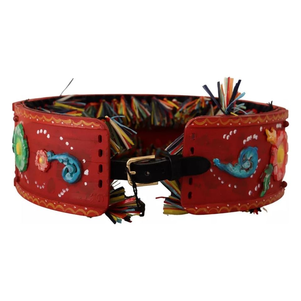 Dolce & Gabbana Multicolor Floral Wide Waist Carretto Belt Dolce & Gabbana