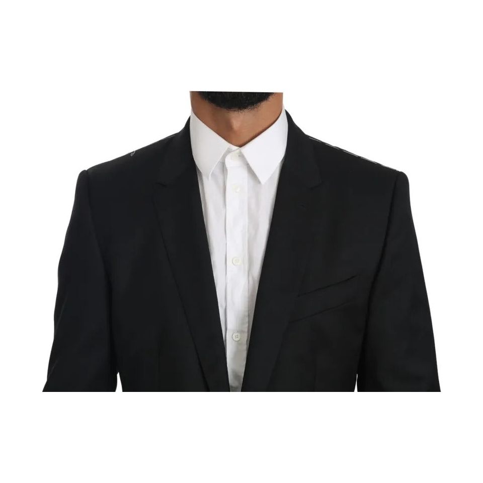 Dolce & Gabbana Black Slim Jacket Coat Blazer MARTINI Dolce & Gabbana