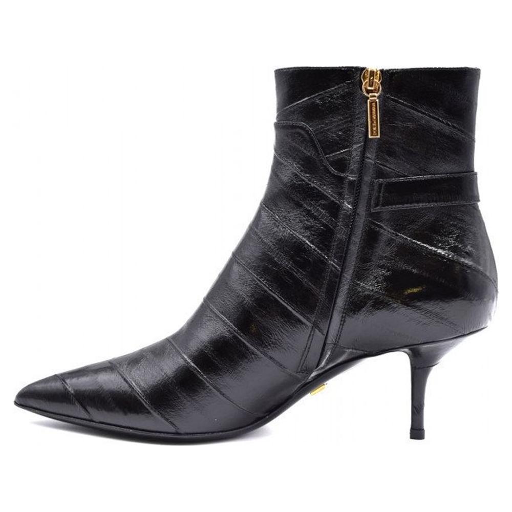 Dolce & Gabbana Black Leather Di Anguilla Boot Dolce & Gabbana