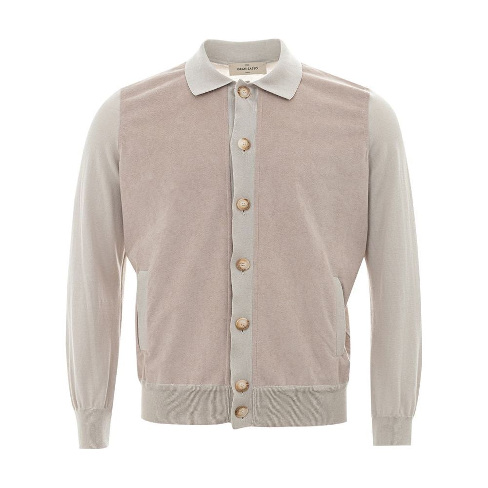 Gran Sasso Elegant Gray Cotton Cardigan for Men Gran Sasso