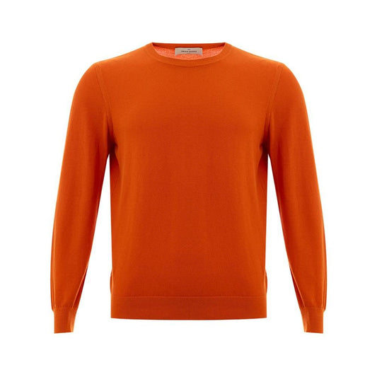 Gran Sasso Classic Orange Cotton Sweater for Elegant Men Gran Sasso