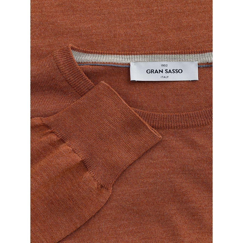 Gran Sasso Elegant Woolen Brown Sweater for Men Gran Sasso