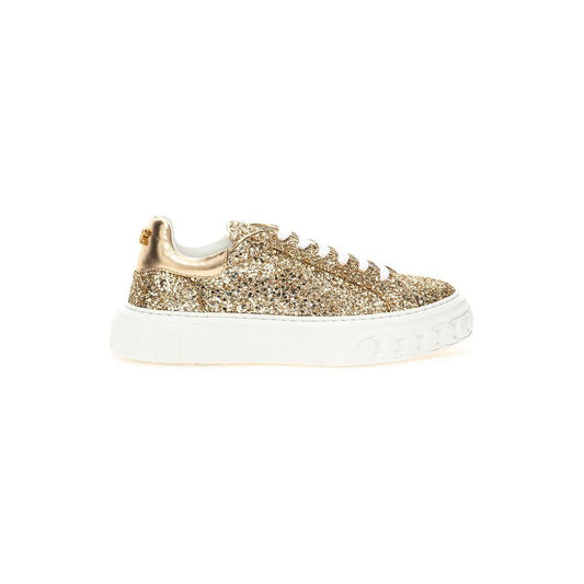 Casadei Gold Leather Sneakers Casadei