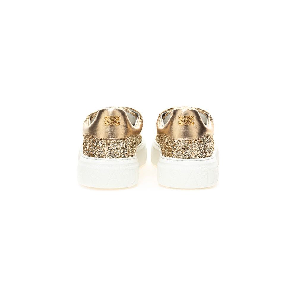 Casadei Gold Leather Sneakers Casadei