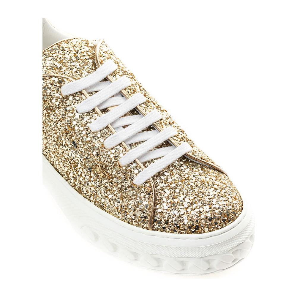 Casadei Gold Leather Sneakers Casadei