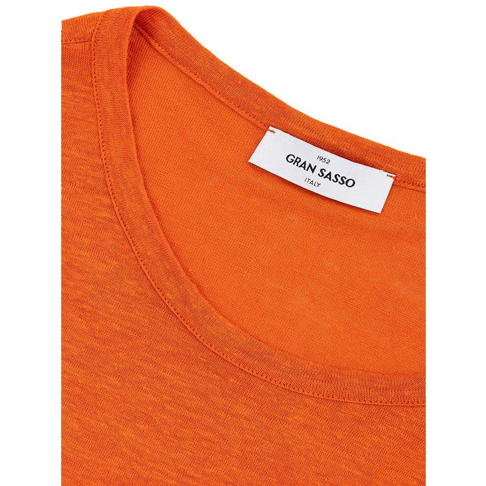 Gran Sasso Elegant Linen T-Shirt in Vibrant Orange Gran Sasso