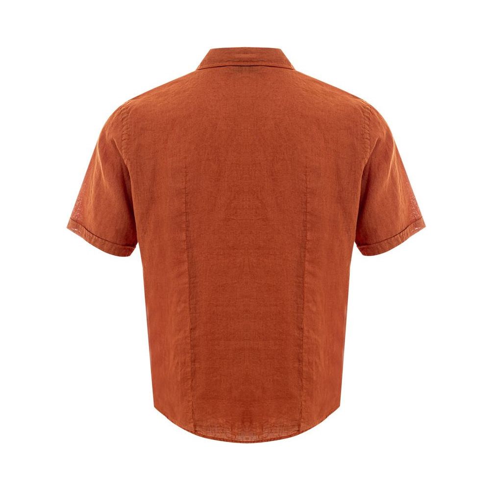 Gran Sasso Elegant Linen Brown Shirt for Men Gran Sasso