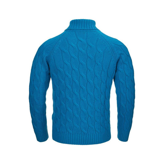 Gran Sasso Elegant Blue Wool Sweater Gran Sasso